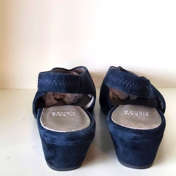 Eileen Fisher Gatwick Nubuck Slingback Block Heel Pumps - Picture 3 of 8